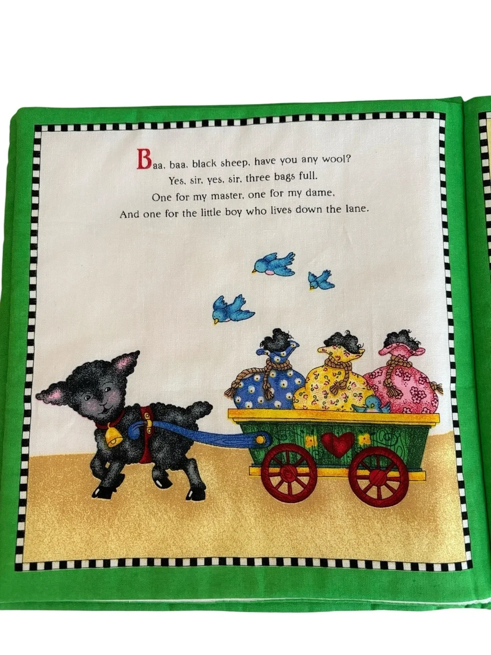 Mary Engelbreit’s Mother Goose Volume 3 Hand-sewn Soft Cloth Book Green Multi